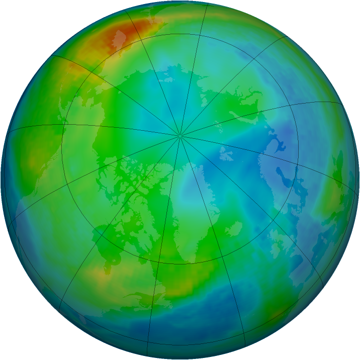Arctic ozone map for 26 November 1991